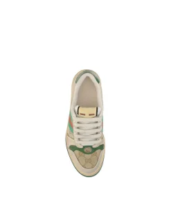 Iconic Monogram Lace-Up Sneakers with Contrasting Leather Patch