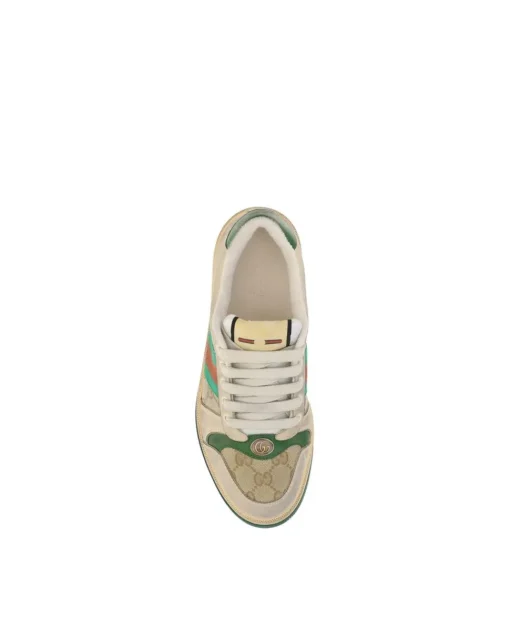 Iconic Monogram Lace-Up Sneakers with Contrasting Leather Patch