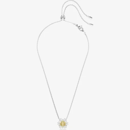 Idyllia Rhodium Plated Yellow Flower Necklace 5679939