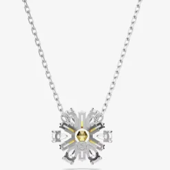 Idyllia Rhodium Plated Yellow Flower Necklace 5679939