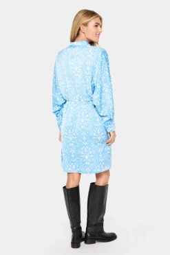 ImenaSZ Above Knee Printed Shirt Dress-