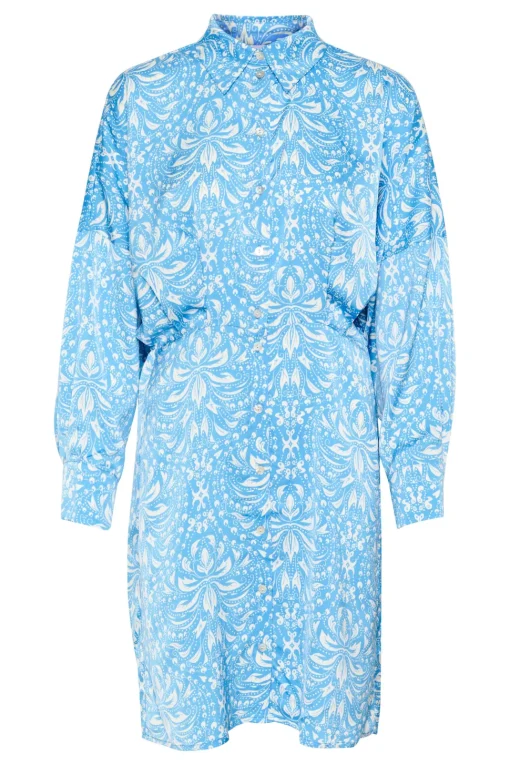 ImenaSZ Above Knee Printed Shirt Dress-