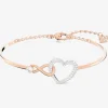 Infinity Heart Two Colour White Crystal Bangle 5518869 M