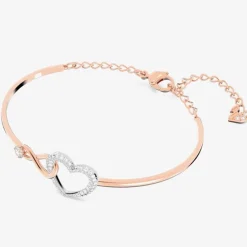 Infinity Heart Two Colour White Crystal Bangle 5518869 M