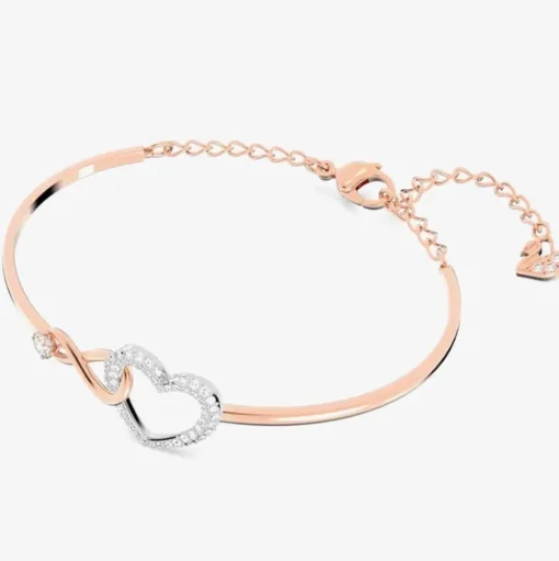 Infinity Heart Two Colour White Crystal Bangle 5518869 M