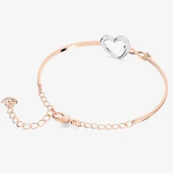 Infinity Heart Two Colour White Crystal Bangle 5518869 M