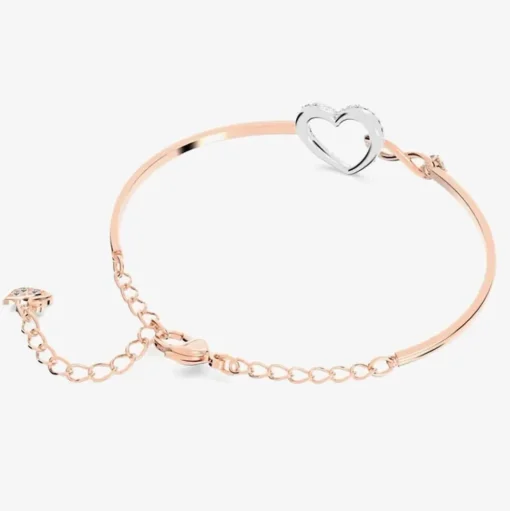 Infinity Heart Two Colour White Crystal Bangle 5518869 M