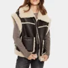 Isaura Faux Leather Shearling Waistcoat-