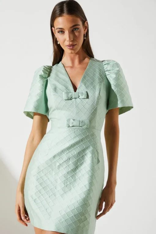 Jacquard Bow Mini Dress