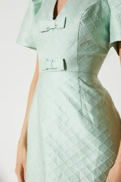 Jacquard Bow Mini Dress