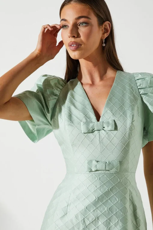 Jacquard Bow Mini Dress