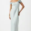 Jacquard Drape Shoulder Maxi Bridesmaid Dress