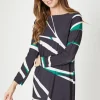 Jersey Border Print Shift Dress