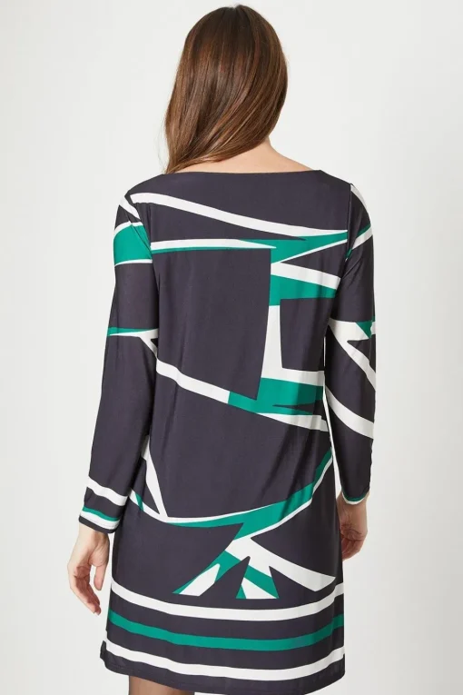 Jersey Border Print Shift Dress
