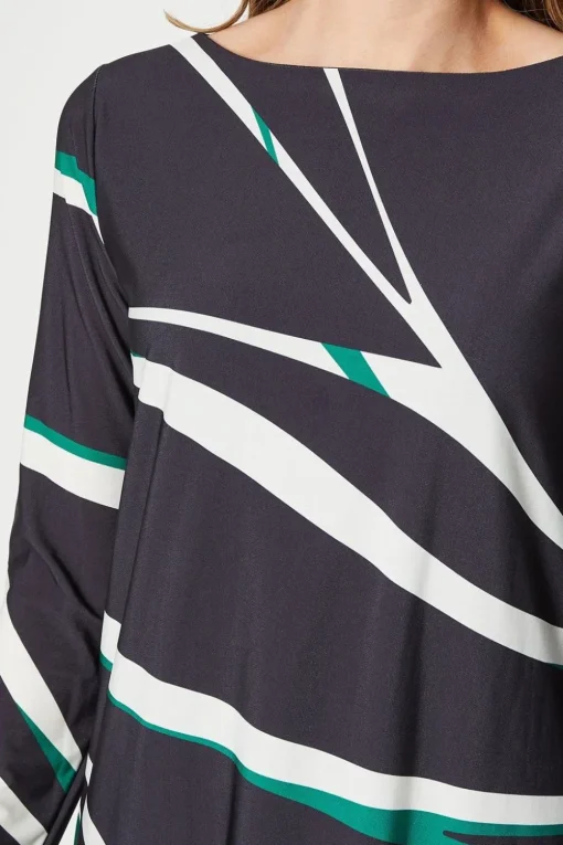 Jersey Border Print Shift Dress