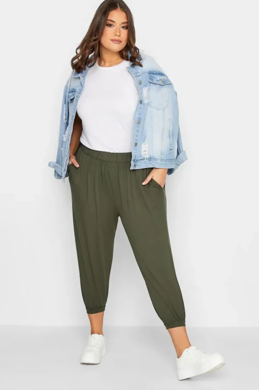 Jersey Cropped Harem Trousers