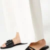 Juliette Comfort Gold Trim Detail Flat Mule Sandals