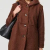 Knitted Button Detail Hooded Jacket
