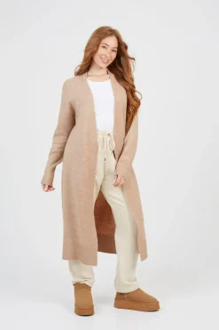 Knitted Dropped Shoulder Maxi Cardigan