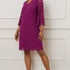 Lace 3/4 Sleeve Shift Dress