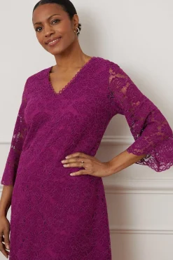 Lace 3/4 Sleeve Shift Dress
