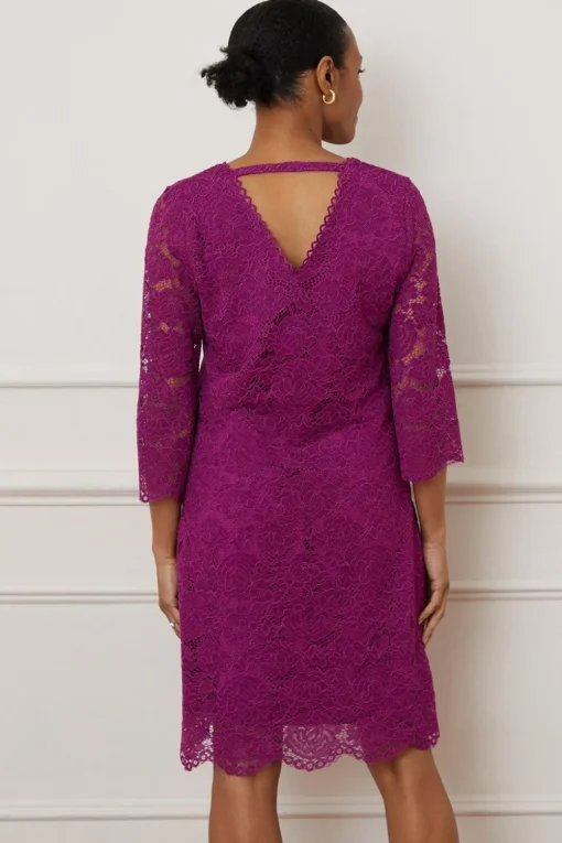 Lace 3/4 Sleeve Shift Dress