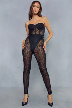 Lace Corseted Bandeau Jumpsuit