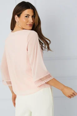 Lace Cuff Overlay Top