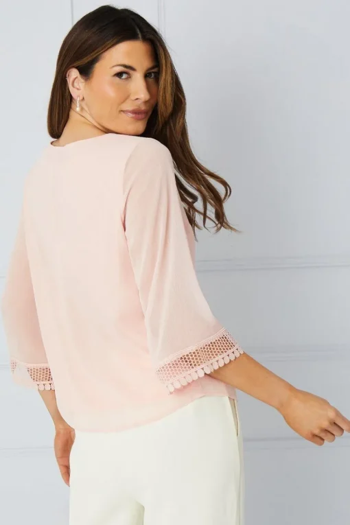 Lace Cuff Overlay Top