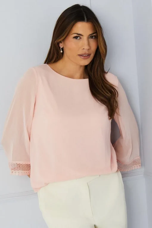 Lace Cuff Overlay Top