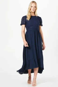 Lace Drop Hem Midaxi Dress