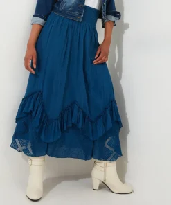 Lace Godet Maxi Skirt