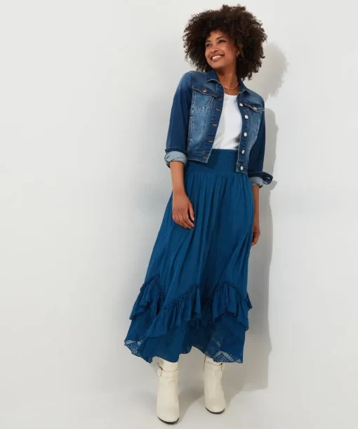 Lace Godet Maxi Skirt