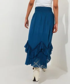 Lace Godet Maxi Skirt