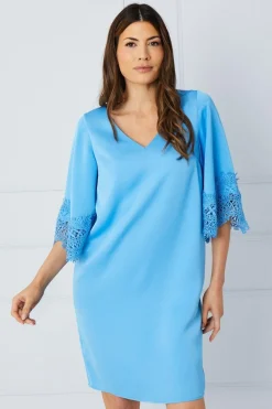Lace Kimono Sleeve Shift Dress