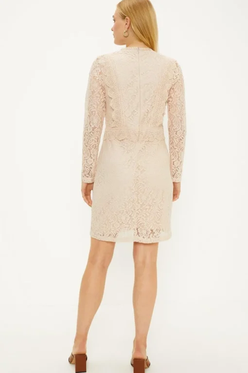 Lace Long Sleeve Midi Dress