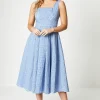 Lace Square Neck Midi Dress