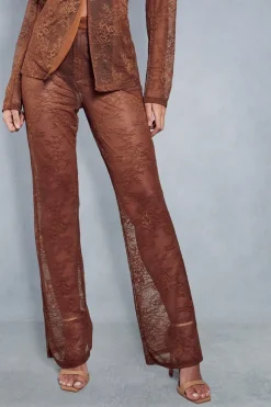 Lace Tailored Flared Trousers