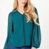 Lace Trim Dobby Blouse