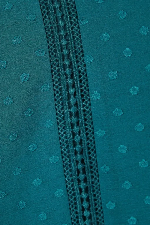 Lace Trim Dobby Blouse