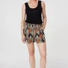 Leaf Print High Waist Shorts