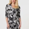 Leaf Print Wrap Front Shirt Dress