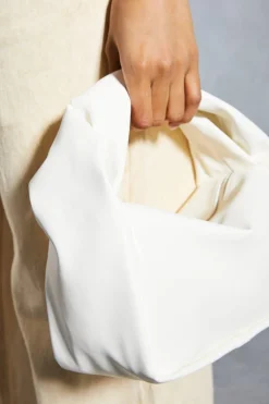 Leather Look Twist Handle Grab Bag