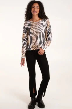 Leopard Abstract Fine Knit Jumper