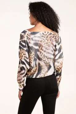 Leopard Abstract Fine Knit Jumper