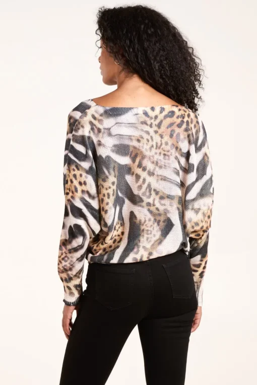 Leopard Abstract Fine Knit Jumper