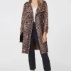 Leopard Print Double Breasted Trench Coat