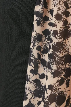 Leopard Print 2IN1 Contrast Sleeve Dress