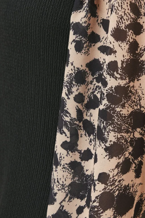 Leopard Print 2IN1 Contrast Sleeve Dress