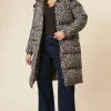 Leopard Print Longline Padded Coat